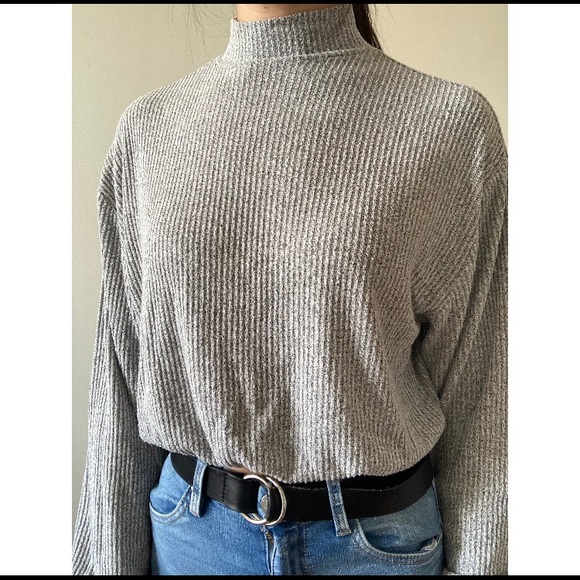 GREY LONG SLEEVE TOP - Picture 1 of 6